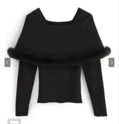 GRL ファー付きケープ風ニットトップス am1344