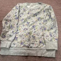 花柄トレーナー 100cm グレー