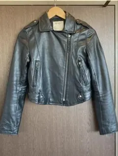 Ōtani HIKARUブラック レザー ダブルライダースジャケット　本革　ラム