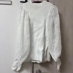 ホワイト パフスリーブ トップス