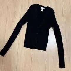 H&M 黒 長袖カーディガン S