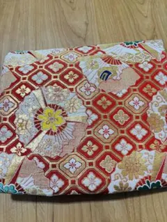 限定価格‼️ 名古屋帯 赤 金 花柄