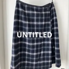 UNTITLED アンタイトル　Ｌサイズ　チェック　スカート　膝丈　起毛
