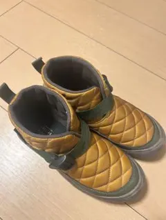 キルティングアンクルブーツ ブラウン グリーン