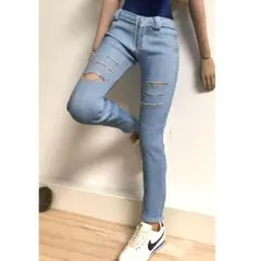 A60 1/6スケール 女性フィギュア用 デニムパンツ / ダメージ加工