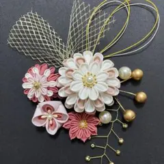 つまみ細工髪飾り　ピンク系 成人式　卒業式　結婚式　袴　着物