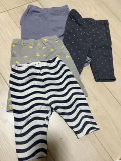 まとめ売り　バナナ柄　ストライプデザイン 4点セットパンツ