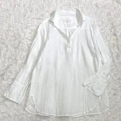 23区】LIBECO リネン100% スキッパーシャツ レギュラーカラー 38