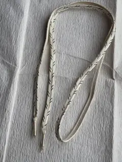 アイボリーと黒のストライプ 帯締め