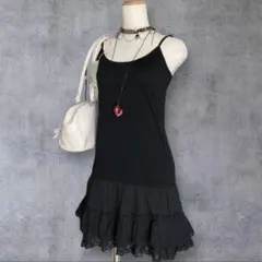 y2k グランジ フリルキャミワンピ 平成ギャル姫ギャルダークコアarchive