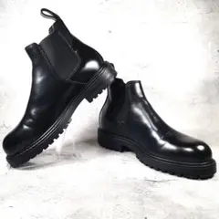 人気定番デザイン 極美品 ZARA【41】サイドゴアブーツ チャンキーヒール 黒