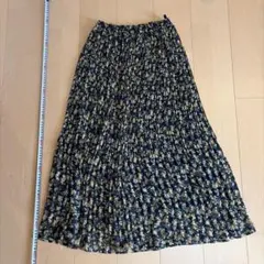 小花柄 プリーツロングスカート