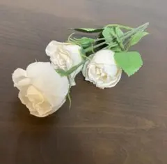 ホワイト 造花 バラ 3本セット