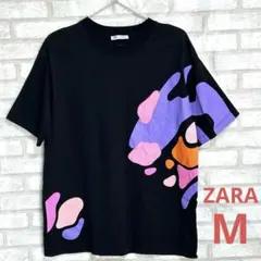 ZARAブラックコットン Tシャツ　Mサイズのサムネイル