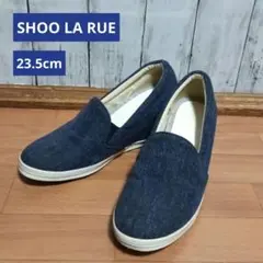 SHOO LA RUE ネイビー スリッポン インヒール 23.5cm
