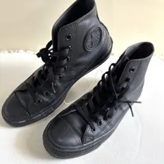 [美品]CONVERSE ALL STAR オールレザー ハイカットブラック