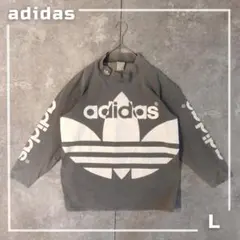 80s adidas アディダス トレフォイル ビッグロゴ ロンT 日本製 L
