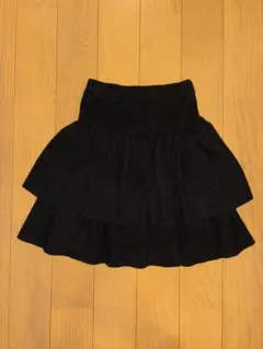 Lycée mine 黒ニットスカート L (130-140)