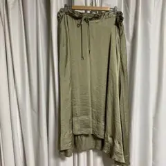 ZARA BASIC オリーブグリーン フレアスカート L