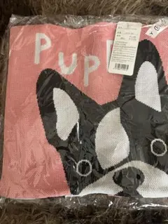 新品 ニットバッグ ピンク フレンチブルドッグ