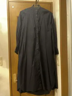 UNIQLO ネイビー 長袖 シャツワンピース S