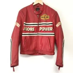 【牛革】イエローコーン レザー ライダースジャケット 赤 L 牛革】イエローコーン レザー ライダースジャケット 赤 L