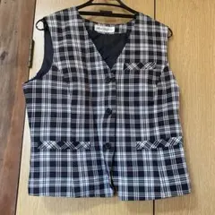チェック柄ノースリーブベスト 事務服　美品