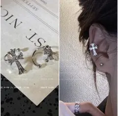 クロスモチーフ イヤーカフ 2個セット