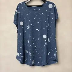 graniph 星と月プリント 半袖Tシャツ