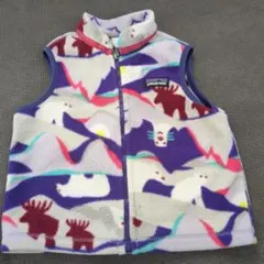 patagonia フリースベスト 2T 動物柄