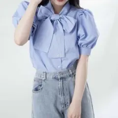 本日限定セール【NICE CLAUP】リボンブラウス