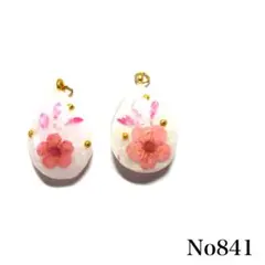 No841 ドライフラワー　レジン　ピアス・イヤリング