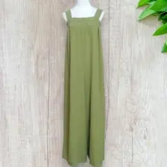 LAGUA GEM サロペット 若草色 S ワイド オールインワン 735