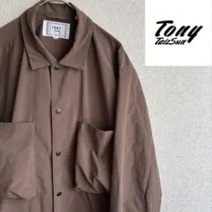 Tony Taizsun 長袖　ナイロン　シャツ　茶色　Mサイズ トニーのサムネイル