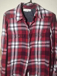 L.O.G.G. 赤 チェック柄 長袖シャツ S