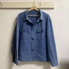 フレンチワークシャツ　HBT ヘリンボーンツイル　ユーロヴィンテージ