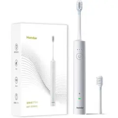 전동 칫솔 소닉 진동 IPX8 방수 USB 충전 타이머 포함 경량 흰색