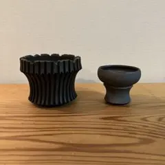 植木鉢2個セット　多肉塊根植物用陶器鉢