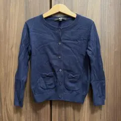 UNIQLO ネイビー リボン　カーディガン 110サイズ