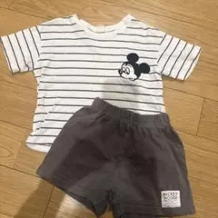 ミッキーマウス Tシャツ　ショート　パンツ セットアップ100cm