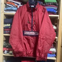 【海外古着90s】Reebok 赤 ナイロンジャケット XLマウンテンパーカー