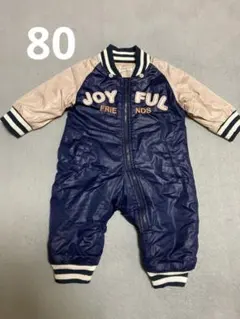 80サイズ ジャンプスーツ カバーオール 防寒 スノーウェア つなぎ