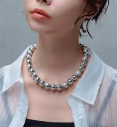 PAGE BOY デザインパールネックレス　シルバー