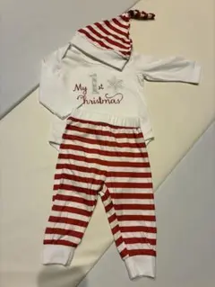ベビー服 クリスマス コスプレ セットアップ サンタ帽 サンタ服 60cm