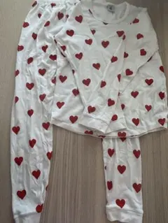 プチバトーハート柄コットンパジャマ 12ans/152cm
