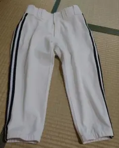 ホワイトユニフォームパンツSサイズ 黒ストライプ