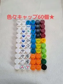 送料込み♪先着1名様♪色々ペットボトルのキャップ60個です♪