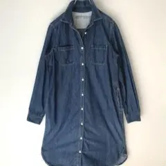 美品✨無印良品 MUJI 綿100% デニムシャツワンピース チュニック L