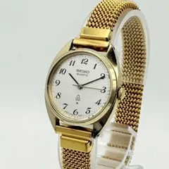 SEIKO クォーツ 稼働品 ゴールド アラビア数字 レディースのサムネイル