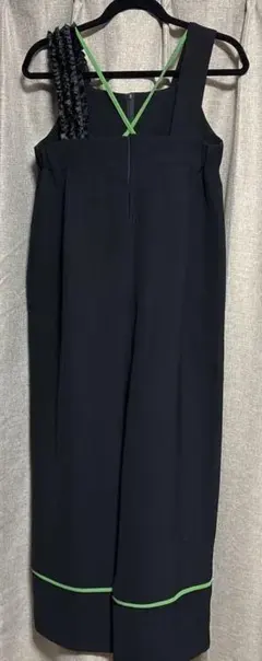 ブラック ワイドレッグ サロペット　前後リバーシブル